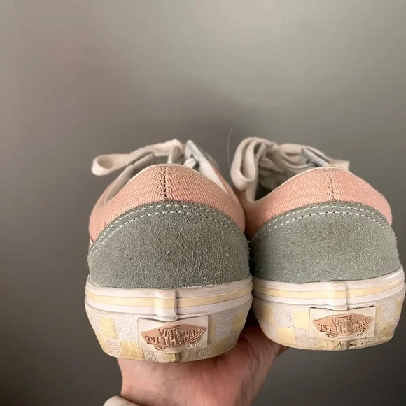 Vans Women's Sneakers in Green, Pink, and White - Picture 3 of 6